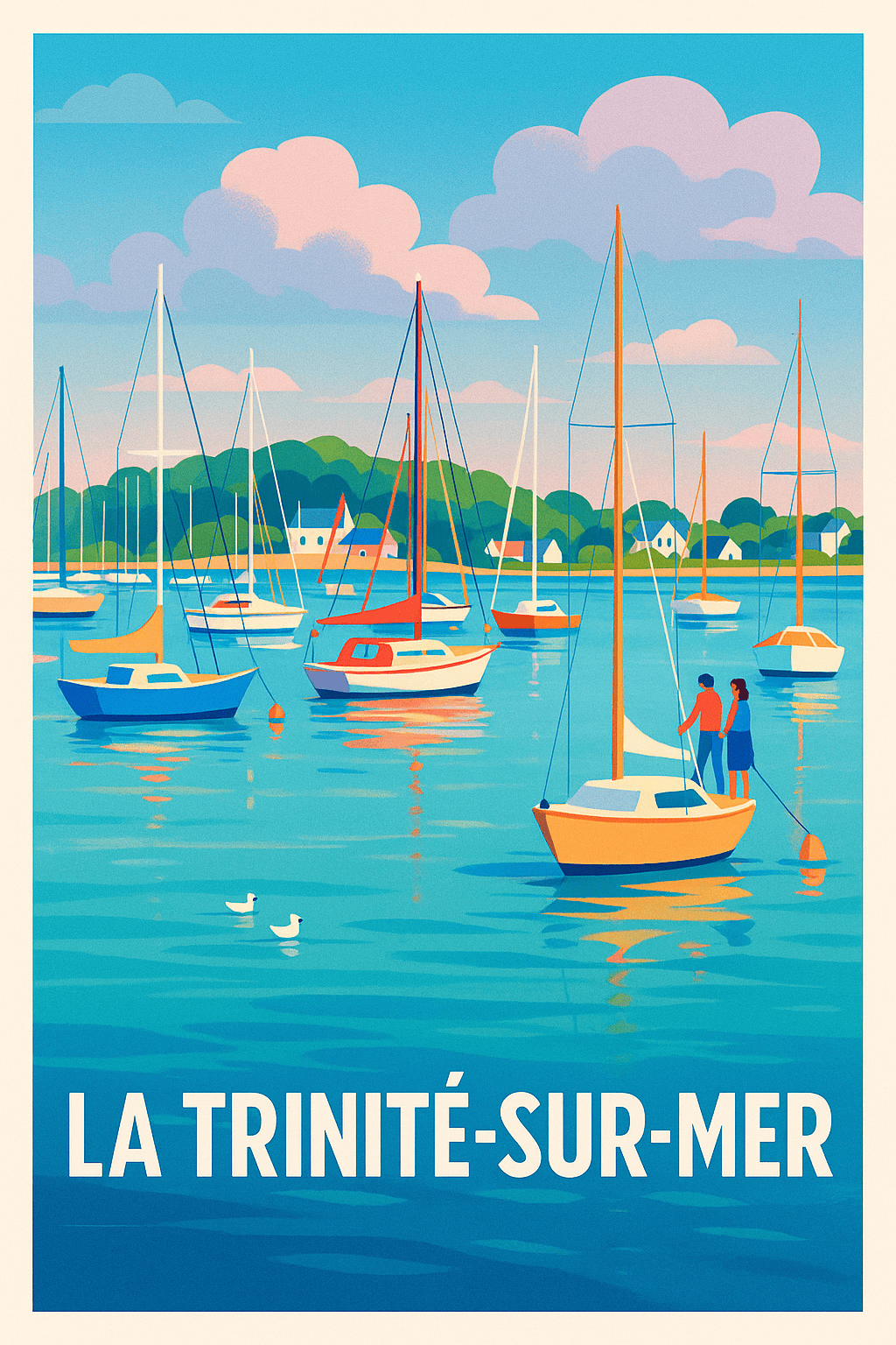 Affiche La Trinité-sur-Mer — Escapade paisible au bord de l'eau · poster d'art de La Trinité-sur-Mer
