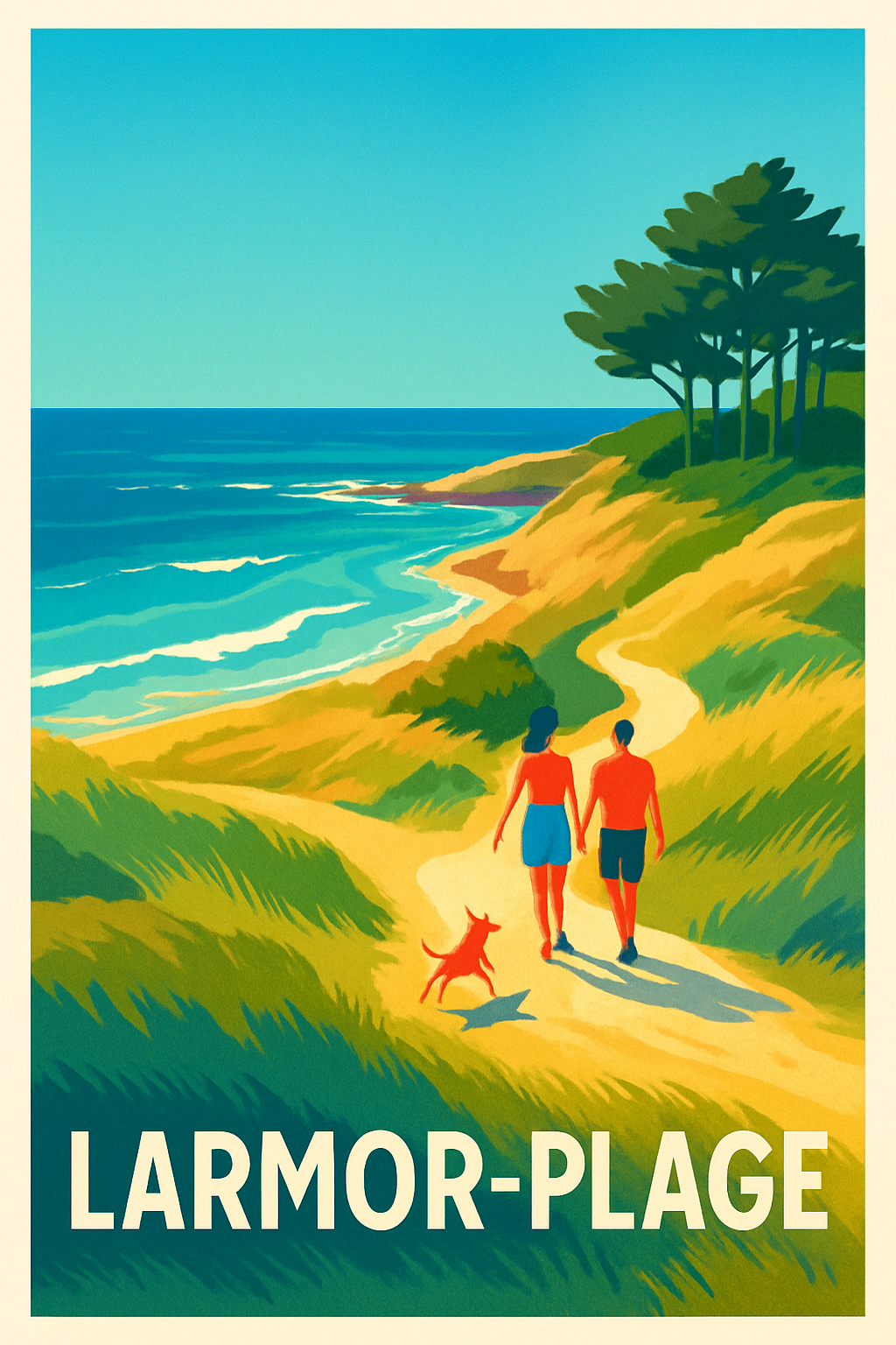 Affiche Larmor-Plage — Balade en bord de mer · poster d'art de Larmor-Plage