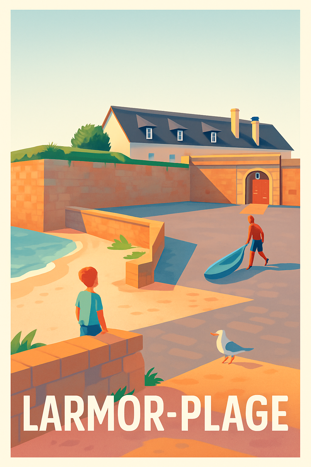 Affiche Larmor-Plage — Douceur et sérénité au bord de l'eau · poster d'art de Larmor-Plage