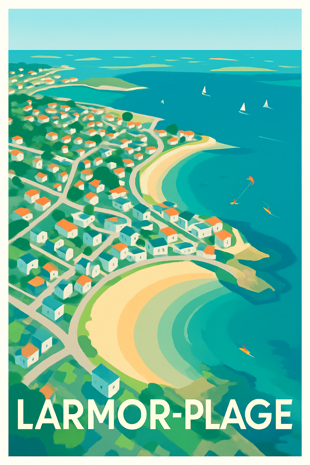 Affiche Larmor-Plage — Escapade en bord de mer bretonne · poster d'art de Larmor-Plage