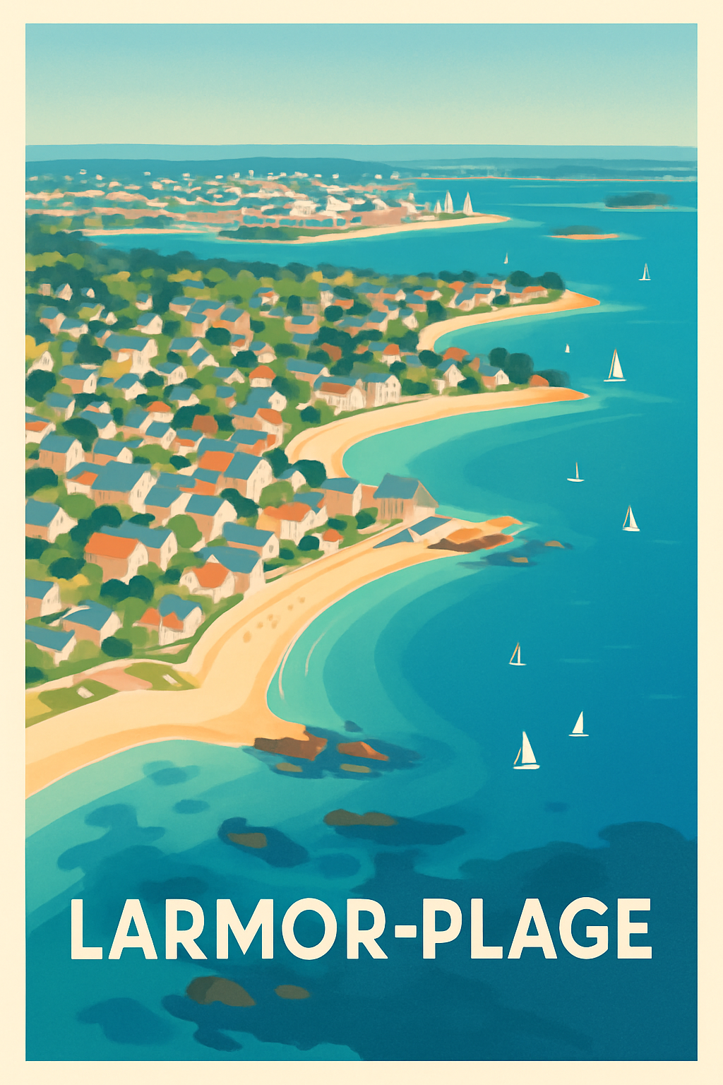 Affiche Larmor-Plage — Vue imprenable sur la côte bretonne · poster d'art de Larmor-Plage