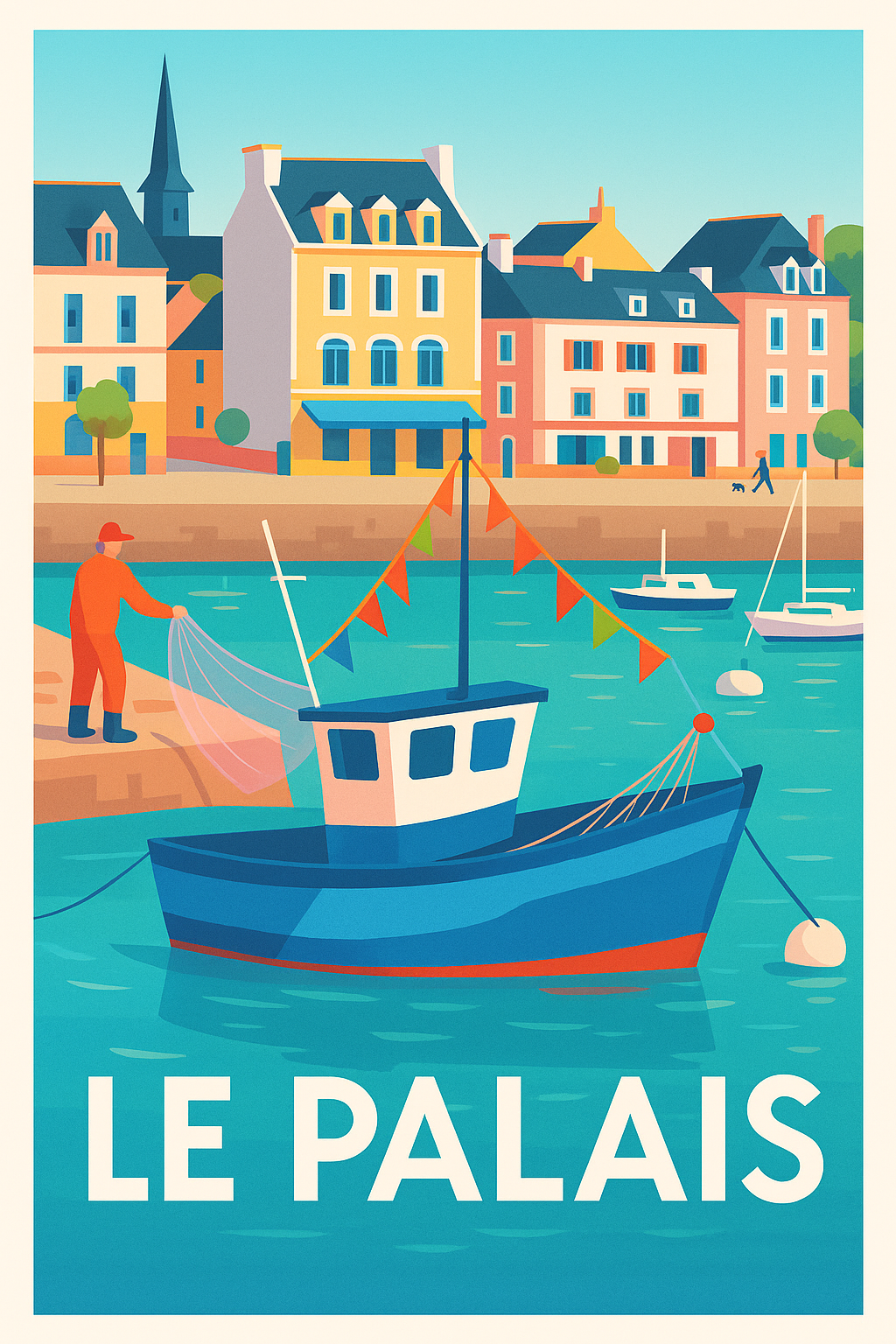 Affiche Le Palais — Escapade maritime colorée · poster d'art de Le Palais