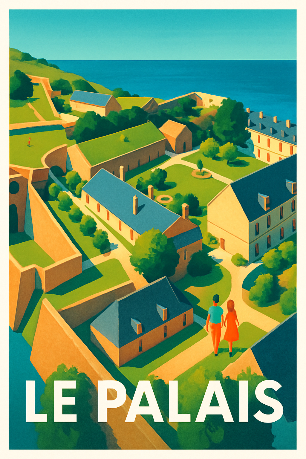 Affiche Le Palais — Évasion picturale au bord de la mer · poster d'art de Le Palais