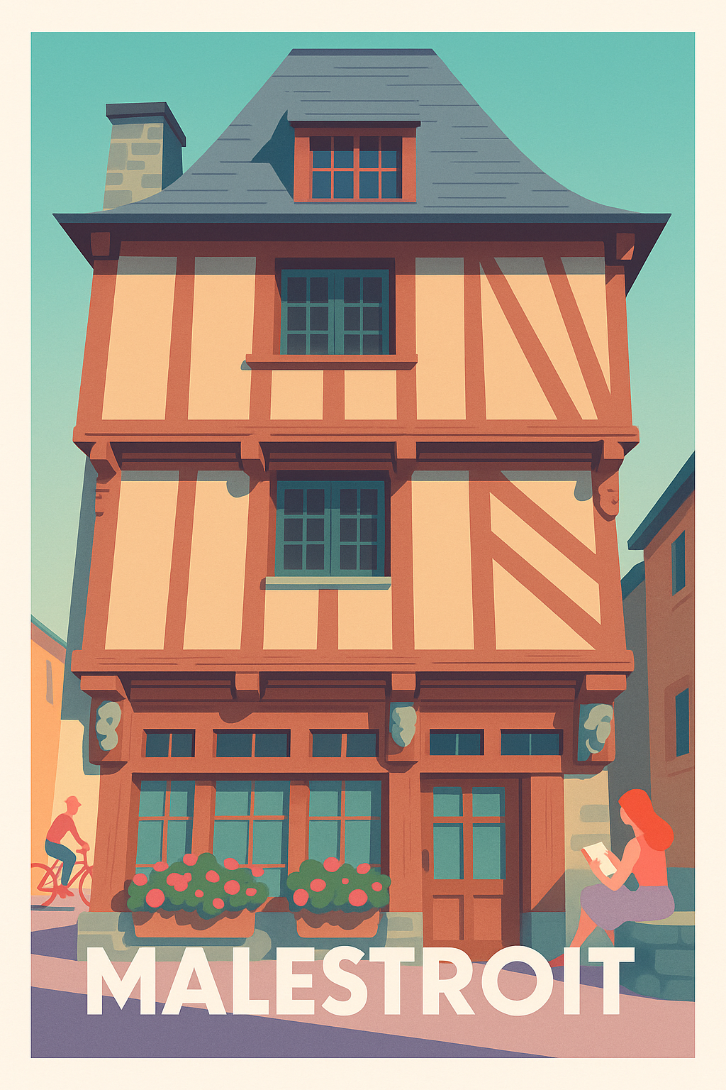 Affiche Malestroit — Charme et tradition bretonne · poster d'art de Malestroit