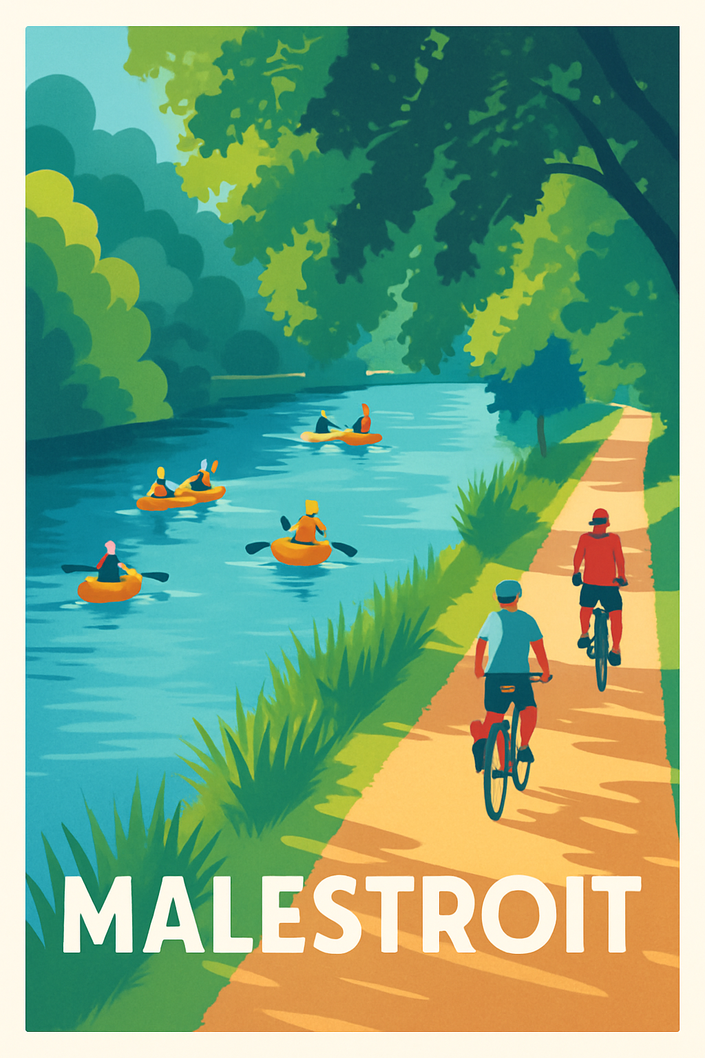 Affiche Malestroit — Évasion nature au fil de l'eau · poster d'art de Malestroit