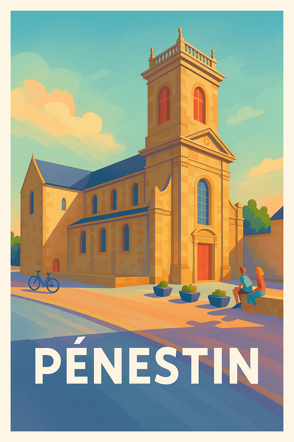 Morbihan France Pas de Cadre / 20 × 30cm Affiche de Pénestin - Charme lumineux de la petite ville bretonne