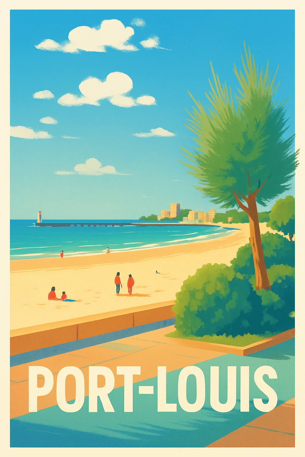 Affiche Port-Louis — Évasion et douceur en bord de mer · poster d'art de Port-Louis