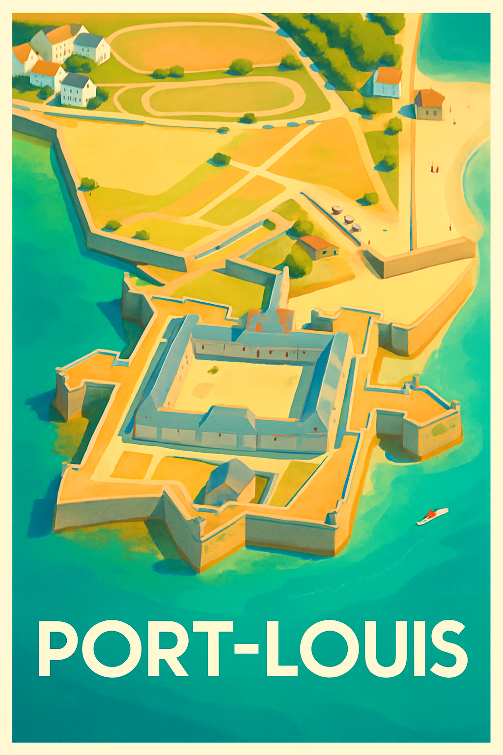 Affiche Port-Louis — L'élégance fortifiée de la citadelle · poster d'art de Port-Louis