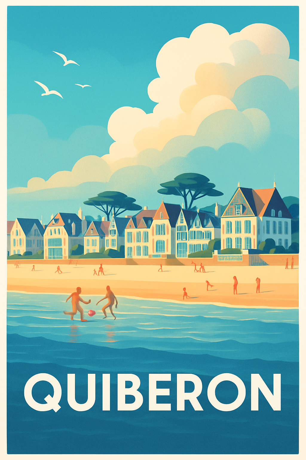 Affiche Quiberon — Échappée balnéaire en bord de mer · poster d'art de Quiberon