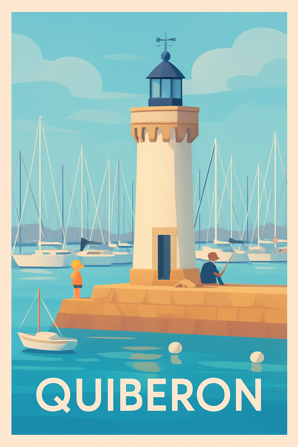 Affiche Quiberon — L'escale paisible du phare · poster d'art de Quiberon