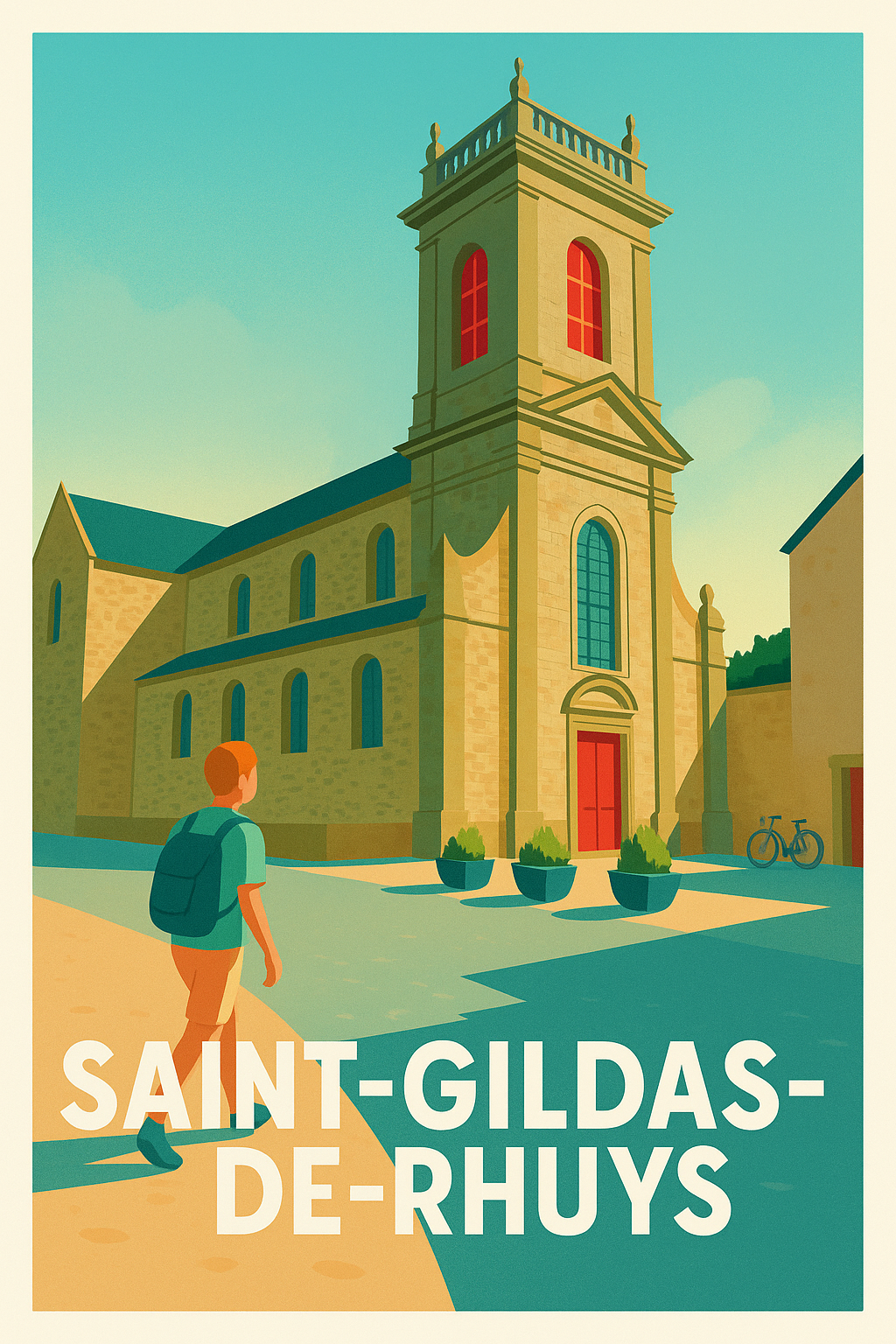Morbihan France Pas de Cadre / 20 × 30cm Affiche de Saint-Gildas-de-Rhuys - Charme historique et douceur bretonne