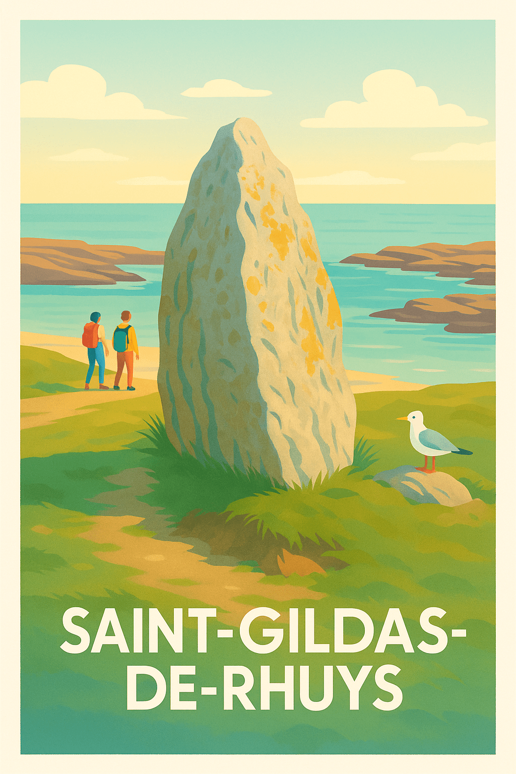 Morbihan France Pas de Cadre / 20 × 30cm Affiche de Saint-Gildas-de-Rhuys - Évasion Nature et Littoral