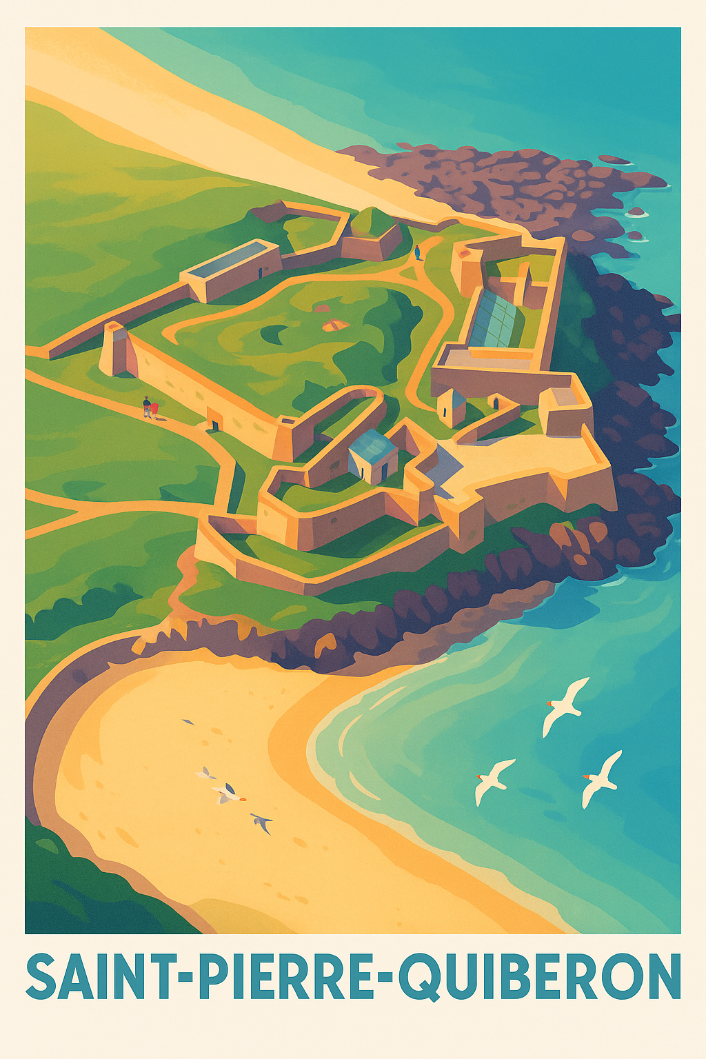 Affiche Saint-Pierre-Quiberon — Charme côtier et fortifications historiques · poster d'art de Saint-Pierre-Quiberon