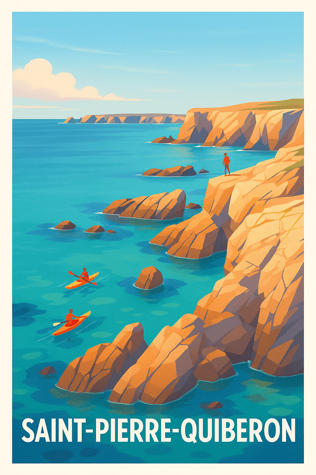 Affiche Saint-Pierre-Quiberon — L'appel sauvage des falaises bretonnes · poster d'art de Saint-Pierre-Quiberon