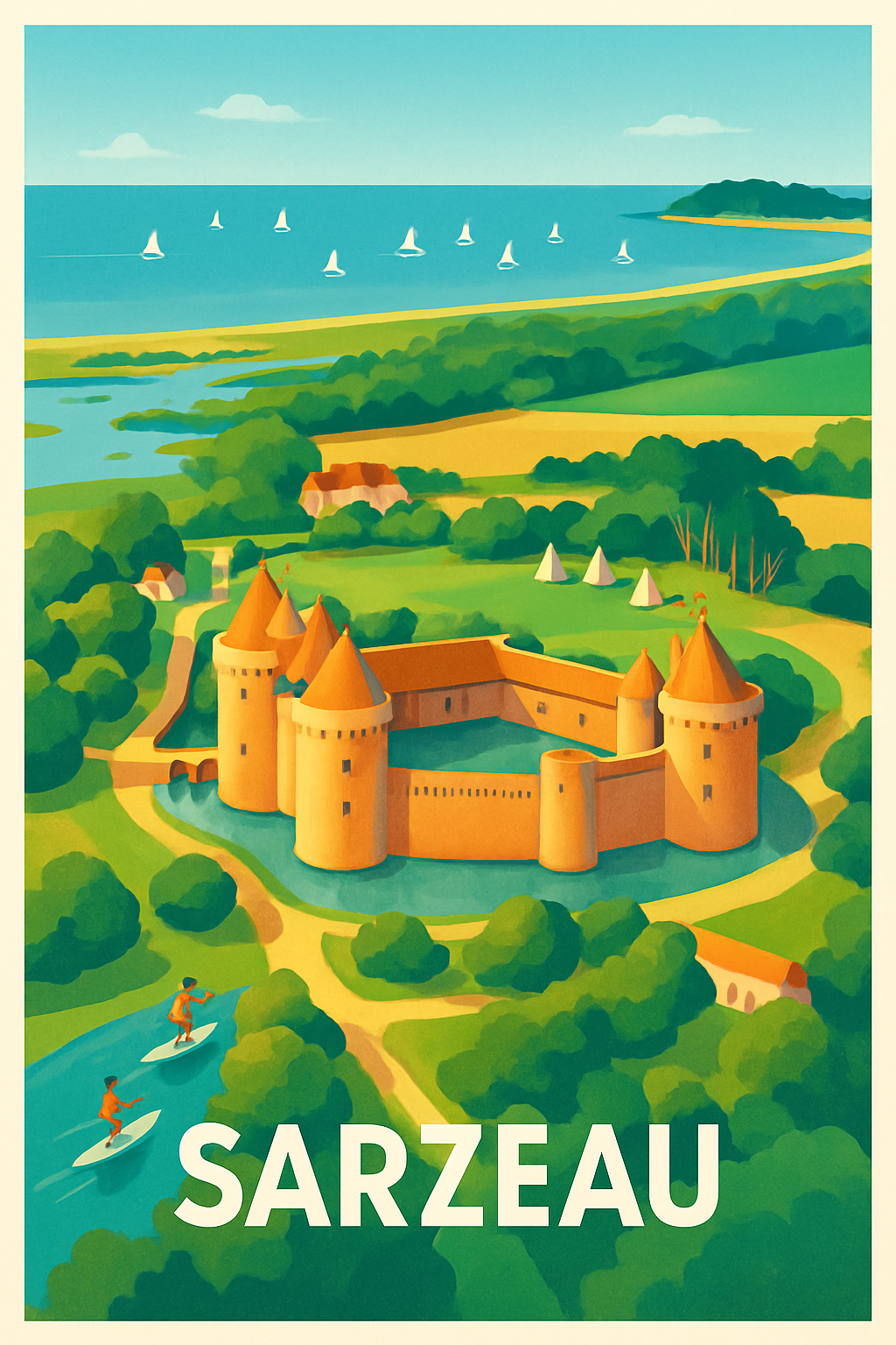 Affiche Sarzeau — Charme historique et paysage côtier · poster d'art de Sarzeau