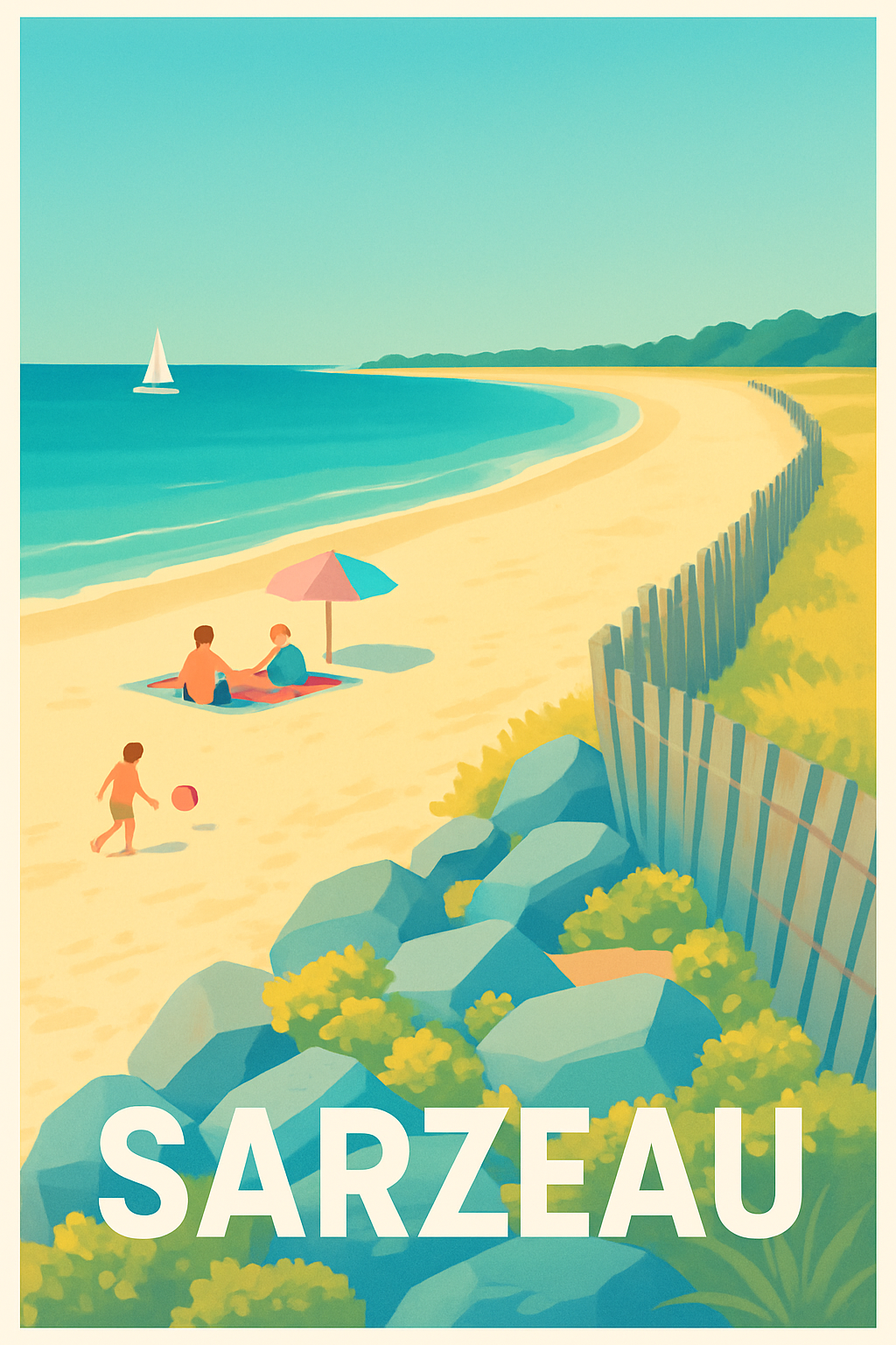 Affiche Sarzeau — Escapade en bord de mer · poster d'art de Sarzeau