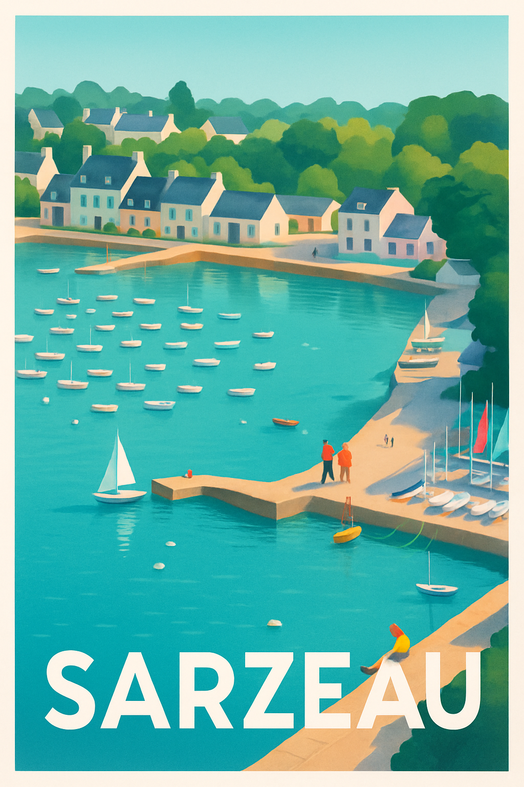 Affiche Sarzeau — Escapade paisible au bord de l'eau · poster d'art de Sarzeau