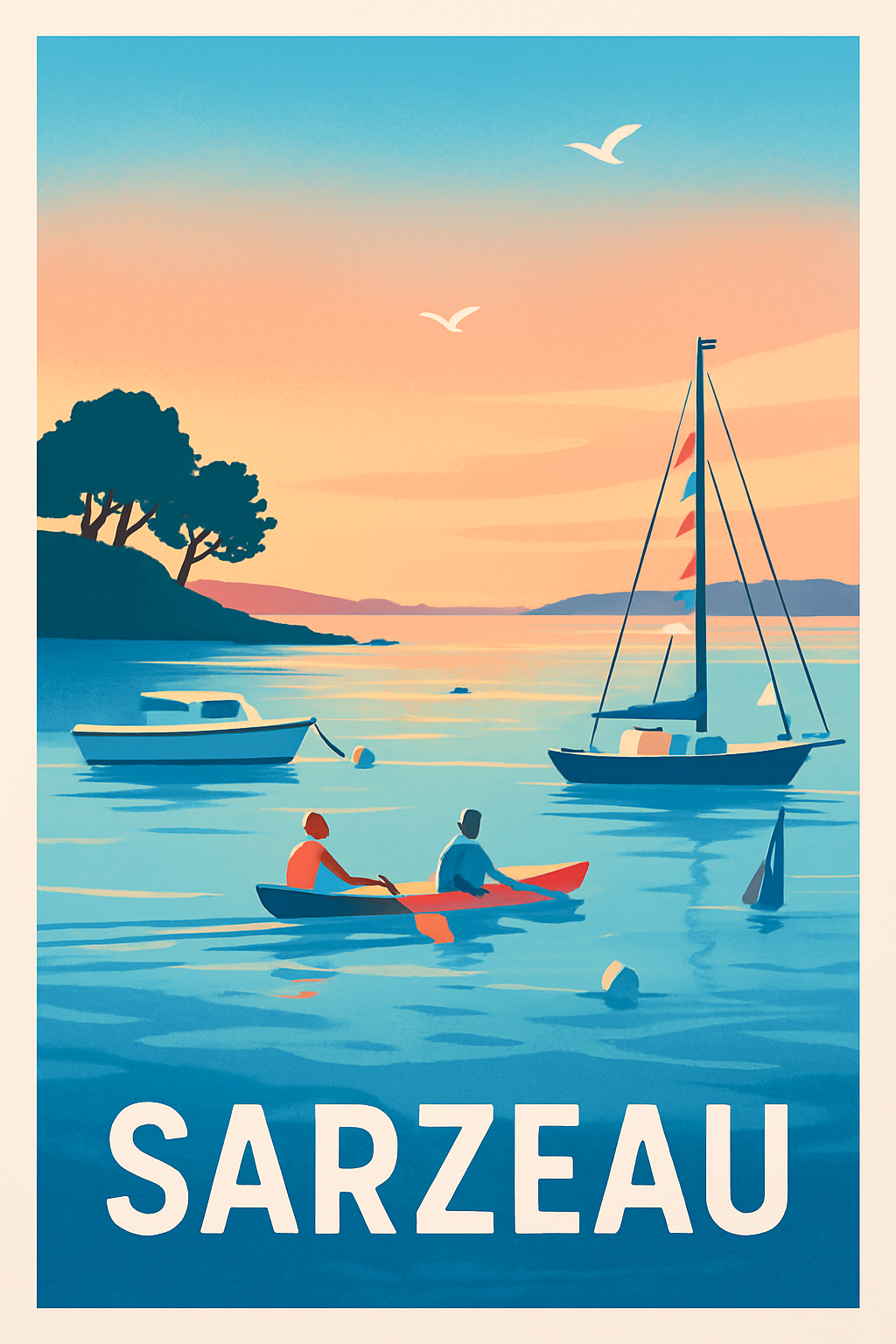 Affiche Sarzeau — Évasion et sérénité au bord de l'eau · poster d'art de Sarzeau