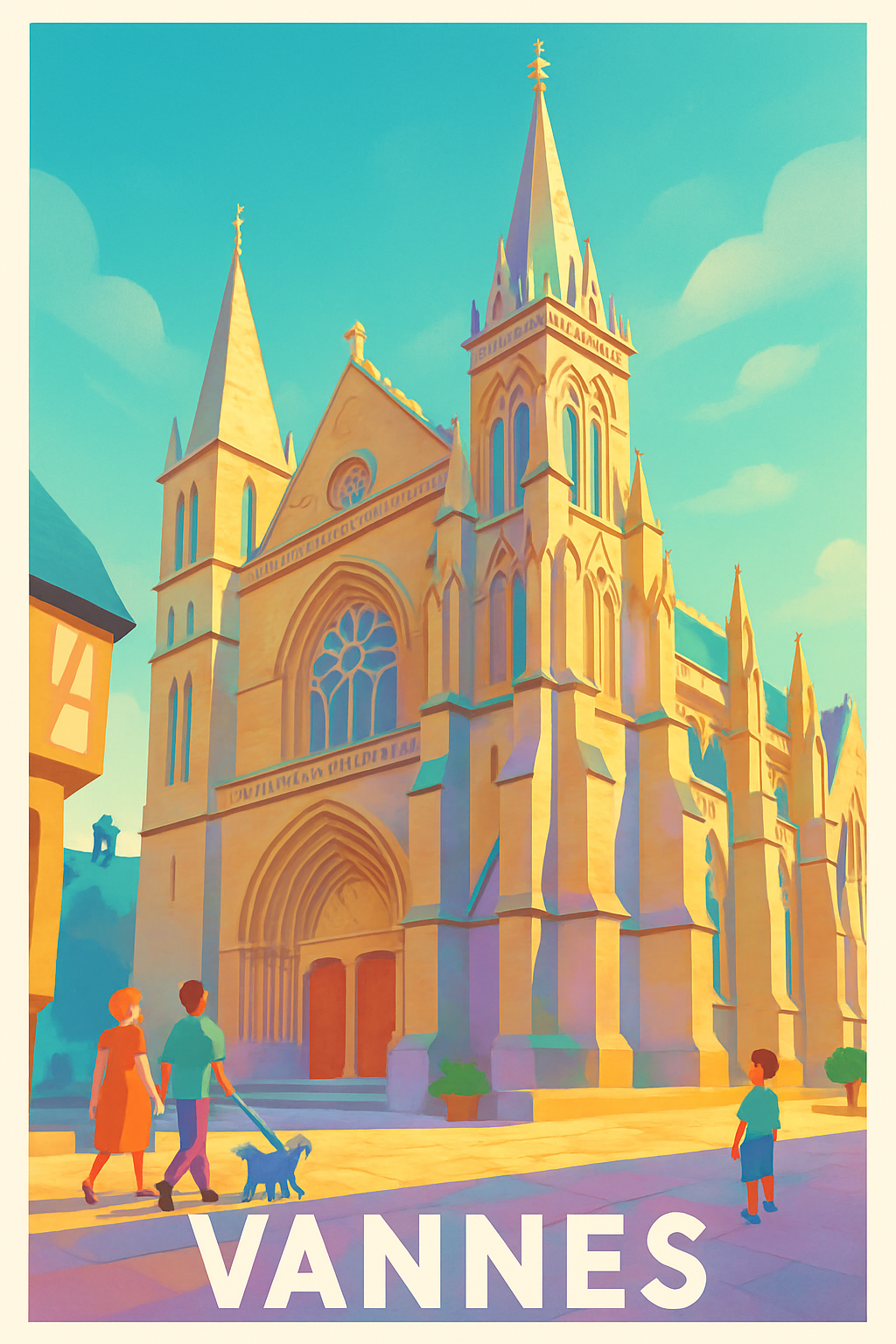 Affiche Vannes — Charme et lumière du patrimoine gothique · poster d'art de Vannes