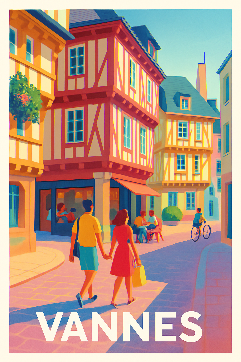 Affiche Vannes — Flânerie lumineuse dans les ruelles historiques · poster d'art de Vannes