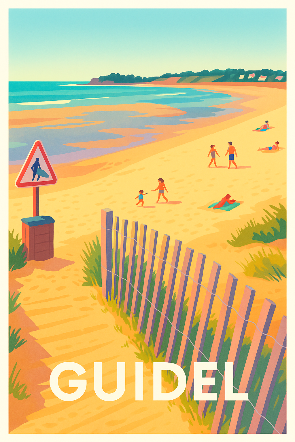 Affiche Guidel — Échappée Belle sur la Plage · poster d'art de Guidel