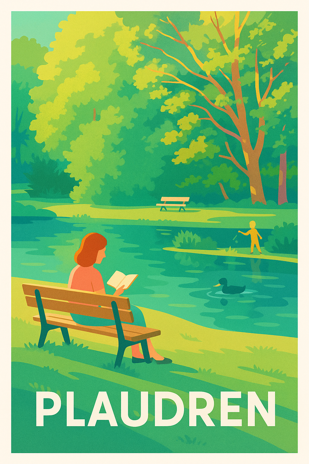 Affiche Plaudren — Sérénité au bord de l'eau · poster d'art de Plaudren