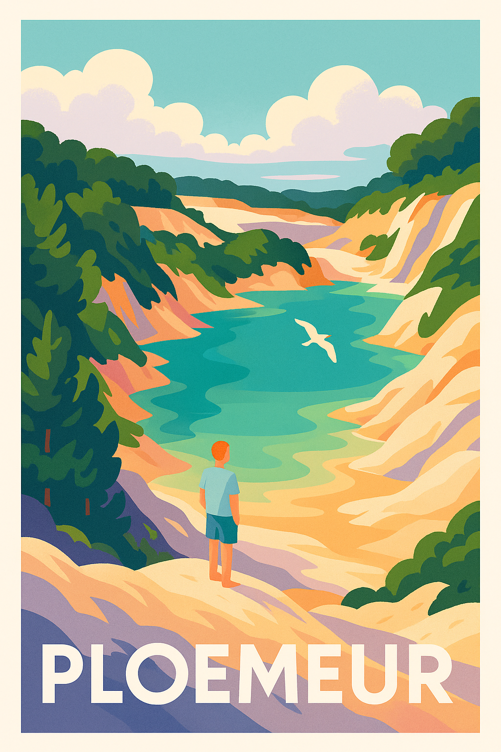 Morbihan France Pas de Cadre / 20 × 30cm Affiche Ploemeur - Invitation à la découverte de la nature bretonne