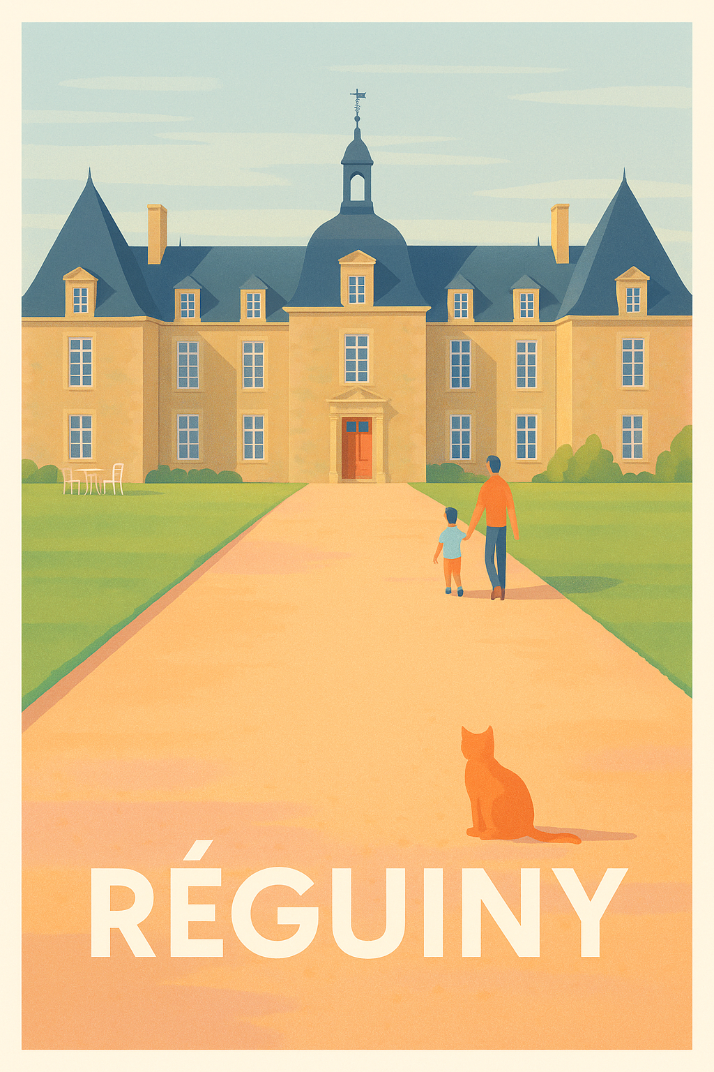 Affiche Régui­ny — Élégance et sérénité au château · poster d'art de Régui­ny