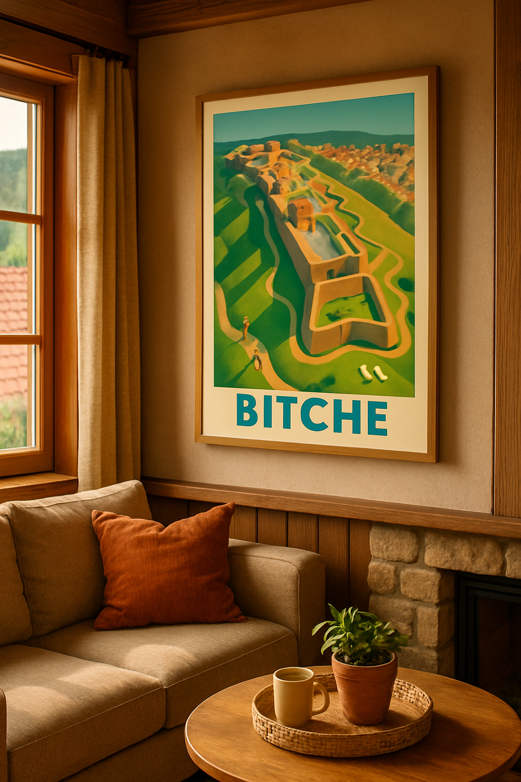 Moselle France Affiche de Bitche - Forteresse et nature à l'horizon