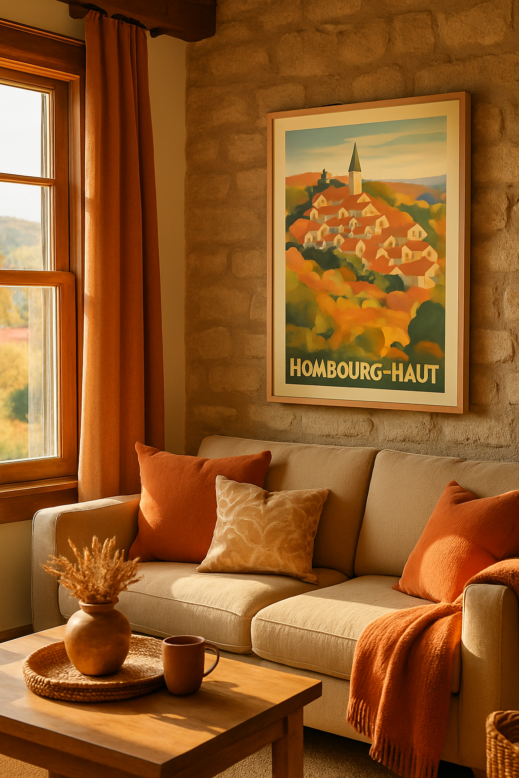 Moselle France Affiche de Hombourg-Haut - Charme automnal du village historique