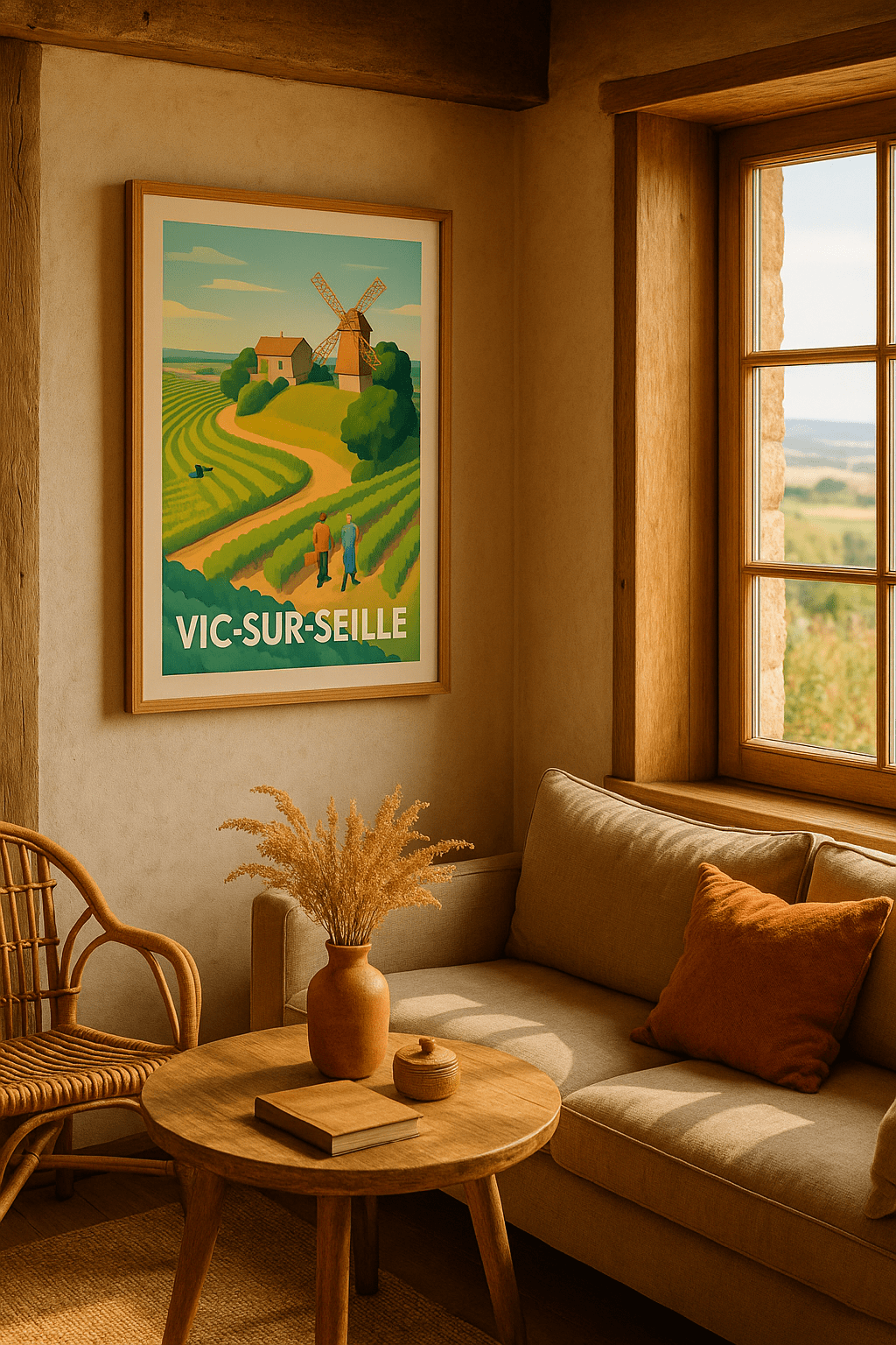 Moselle France Affiche de Vic-sur-Seille - Charme campagnard et traditions