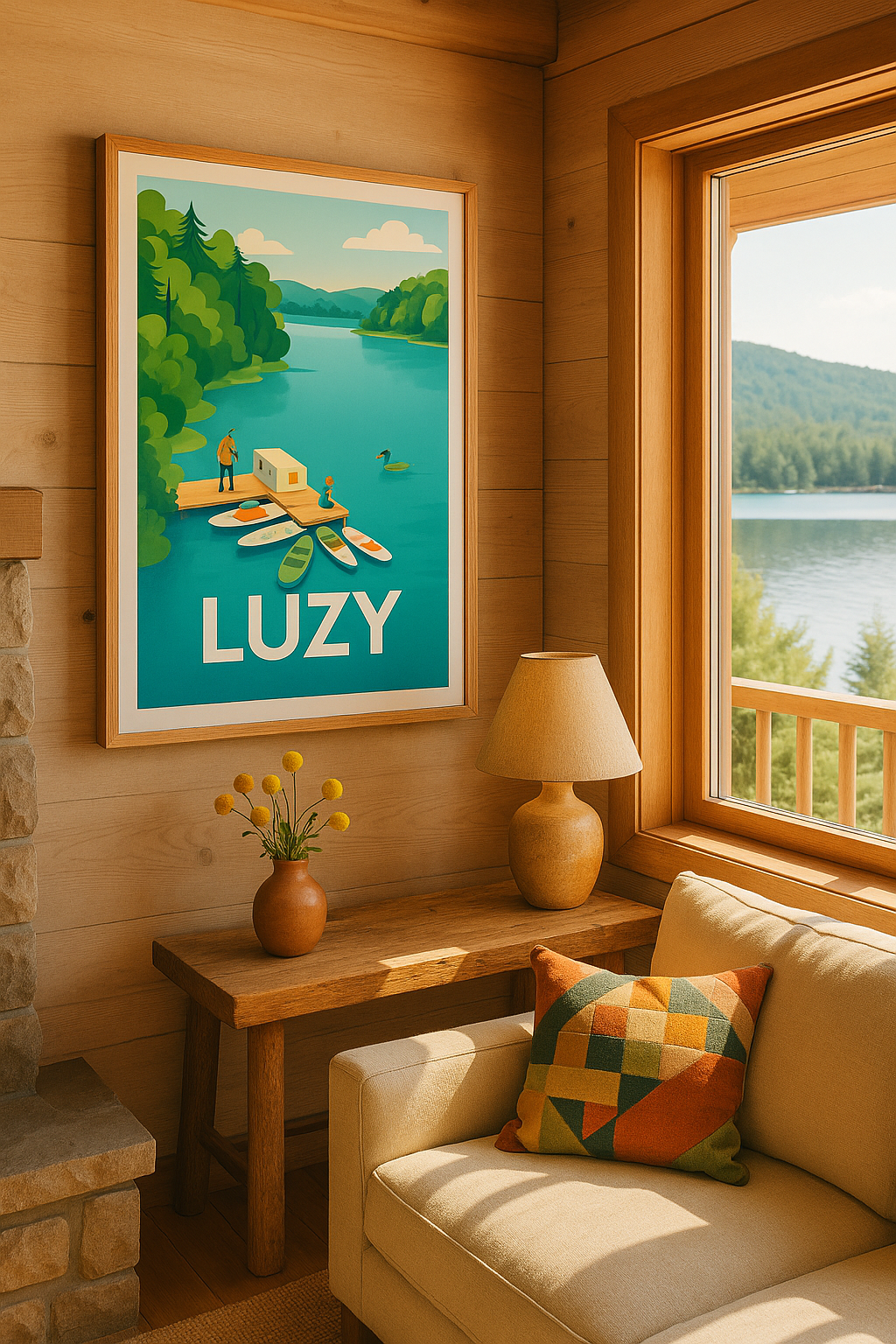 Nièvre France Affiche de Luzy - Un havre de paix au bord de l'eau