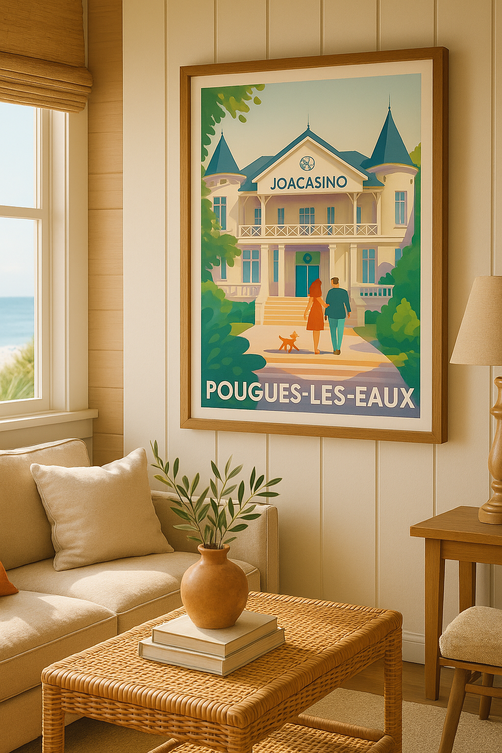 Affiche Pougues-les-Eaux — L'élégance du Joacasino · poster d'art de Pougues-les-Eaux