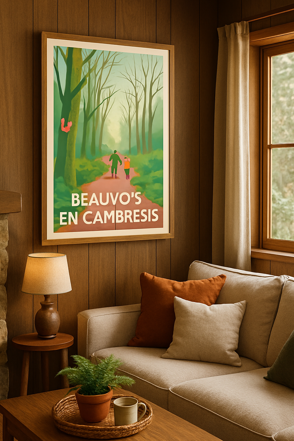 Affiche Beauvois-en-Cambrésis — Promenade bucolique en forêt · poster d'art de Beauvois-en-Cambrésis