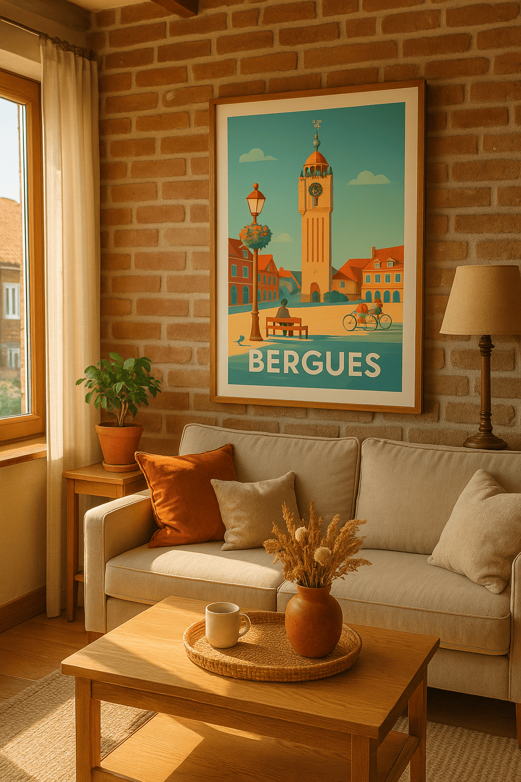 Affiche Bergues — L'élégance du beffroi et le charme de la ville · poster d'art de Bergues