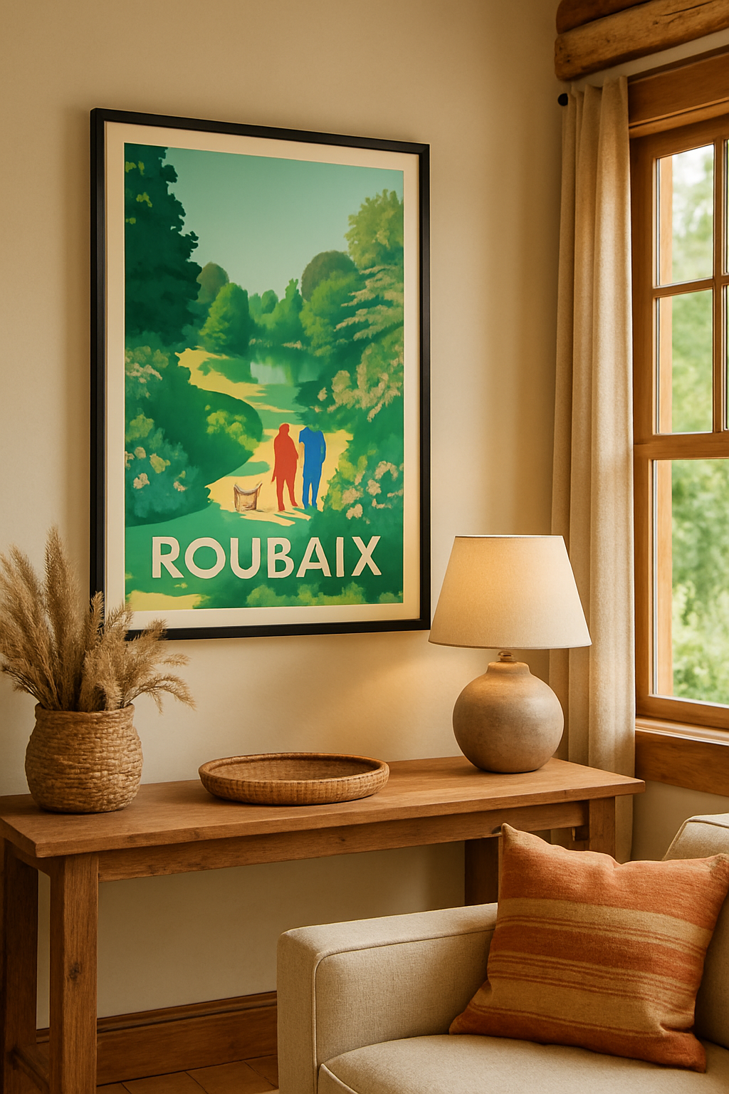 Nord France Affiche de Roubaix - Promenade bucolique en duo