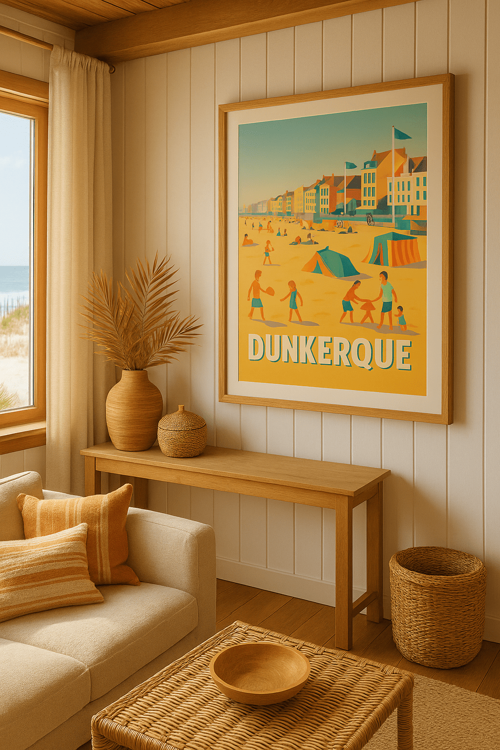 Affiche Dunkerque – Ambiance estivale sur la plage du Nord - Afich