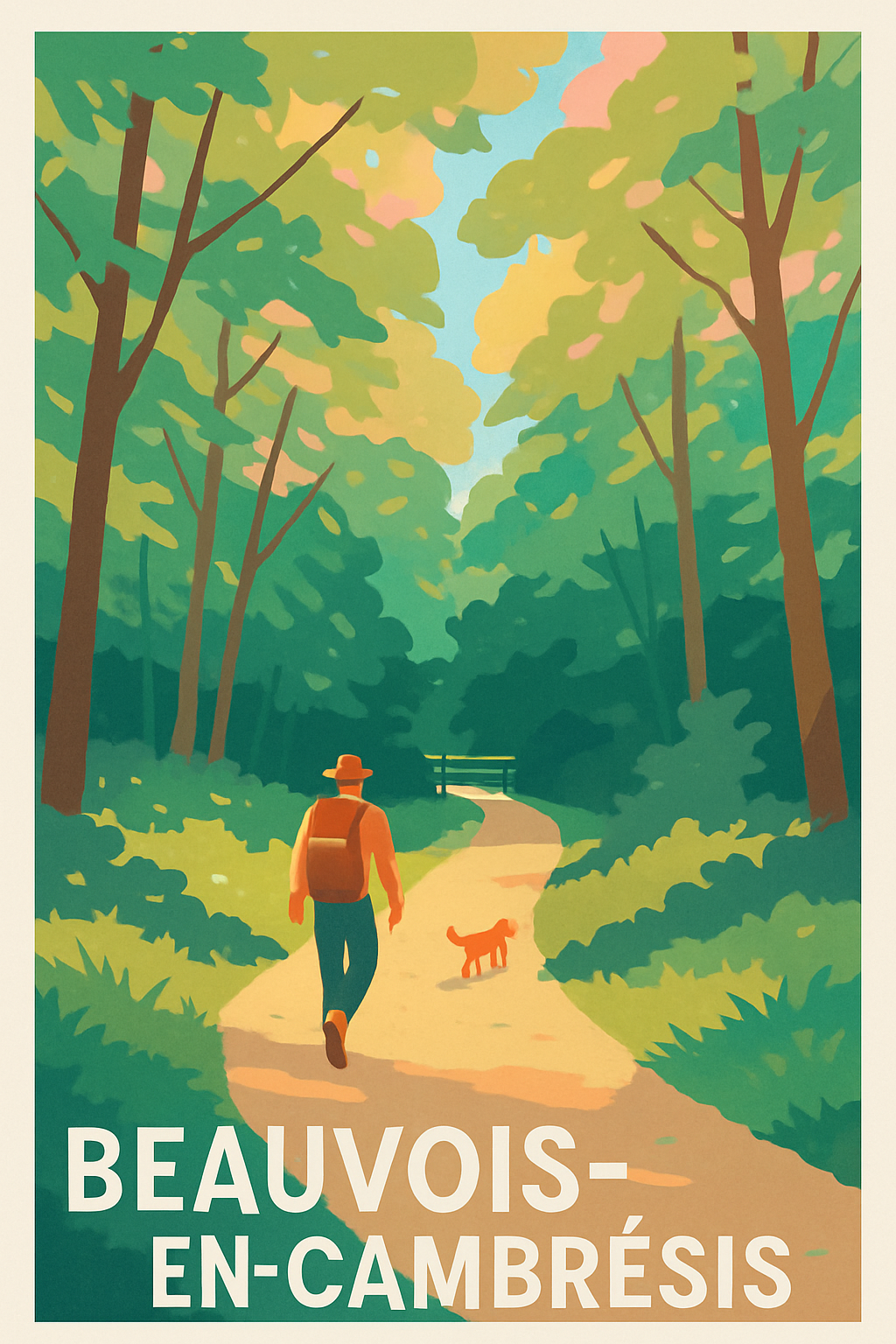 Nord France Pas de Cadre / 20 × 30cm Affiche de Beauvois-en-Cambrésis - Promenade en pleine nature