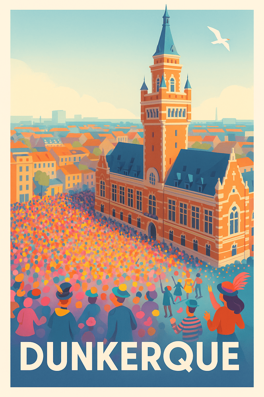 Nord France Pas de Cadre / 20 × 30cm Affiche de Dunkerque - L'énergie festive du carnaval