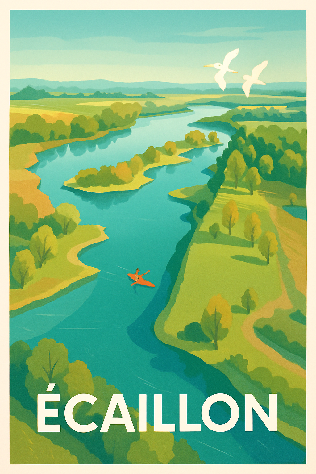 Nord France Pas de Cadre / 20 × 30cm Affiche de Écaillon - Évasion nature au fil de l'eau