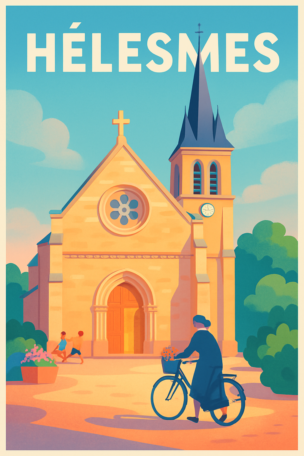 Affiche Hélésmes — Charme d'un village tranquille · poster d'art de Hélésmes
