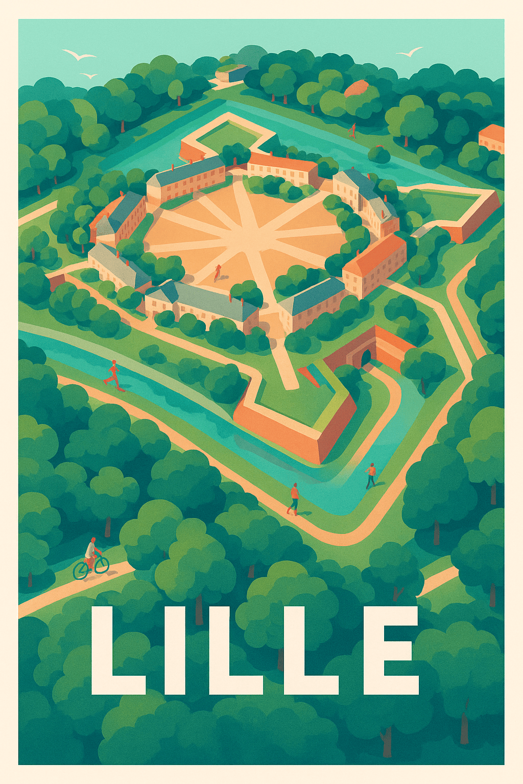 Nord France Pas de Cadre / 20 × 30cm Affiche de Lille - Au cœur de la citadelle