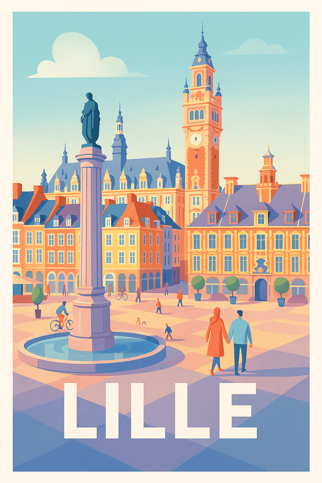 Affiche Lille — Charme et élégance du Nord · poster d'art de Lille