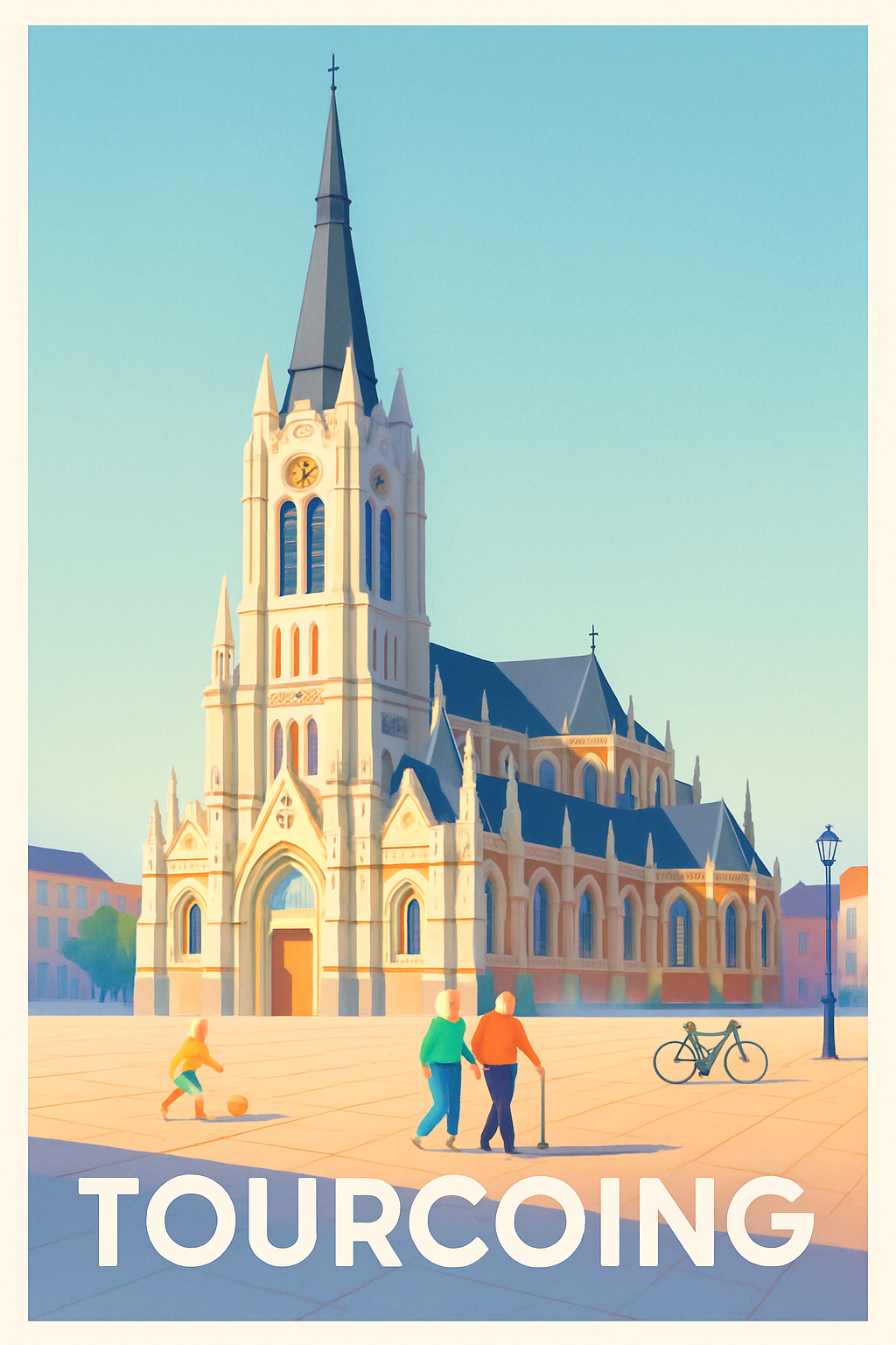 Nord France Pas de Cadre / 20 × 30cm Affiche de Tourcoing - L'élégance historique au cœur de la ville