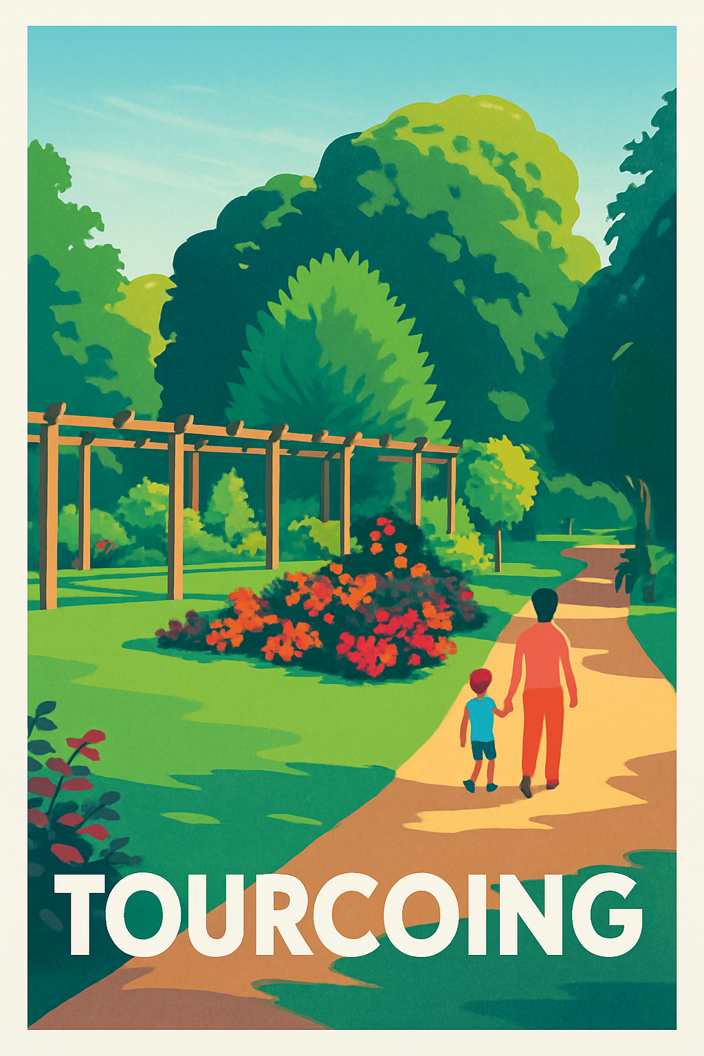 Affiche Tourcoing — Promenade bucolique au cœur de la nature · poster d'art de Tourcoing