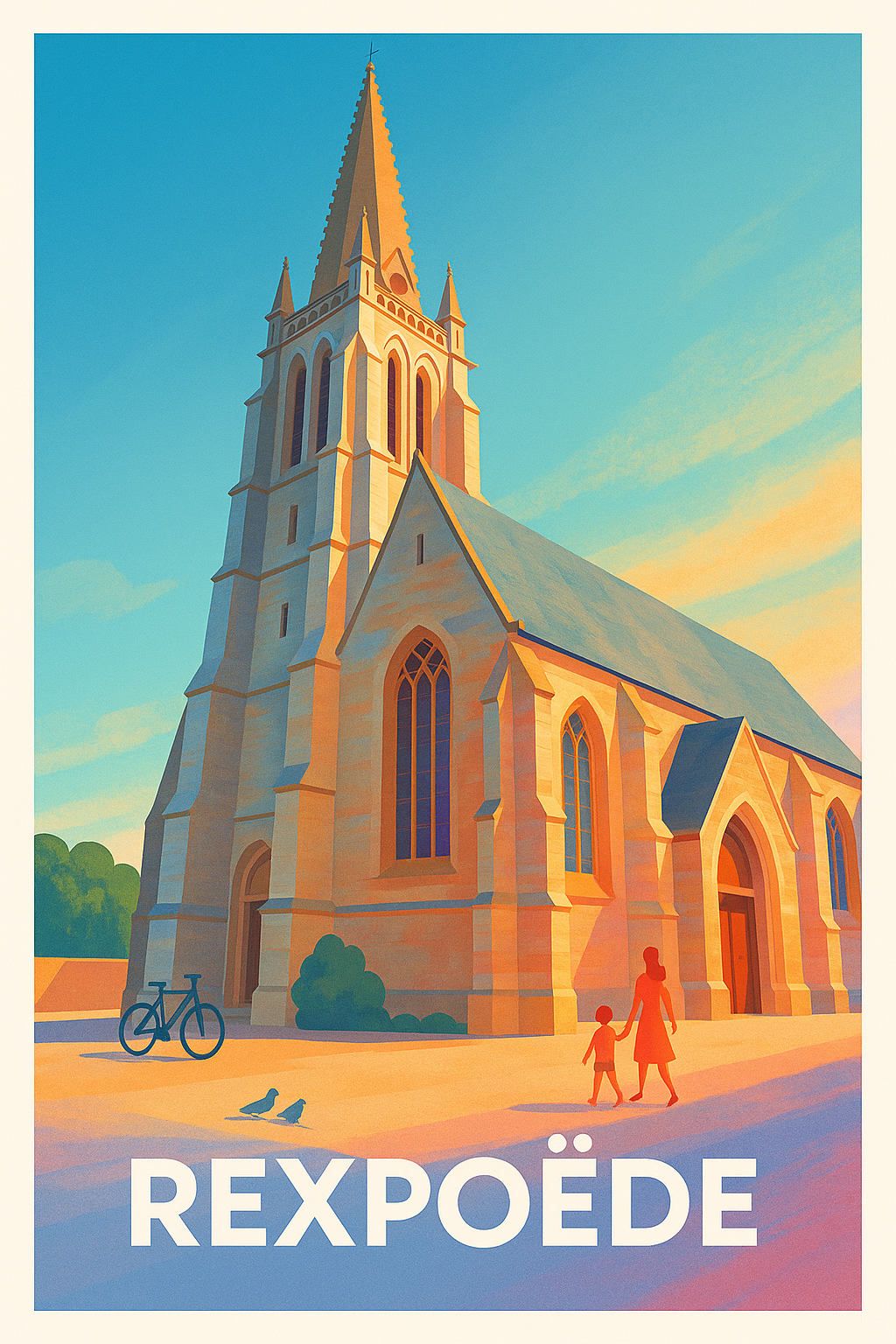 Nord France Pas de Cadre / 20 × 30cm Affiche Rexpoëde - Charme et sérénité au cœur du village