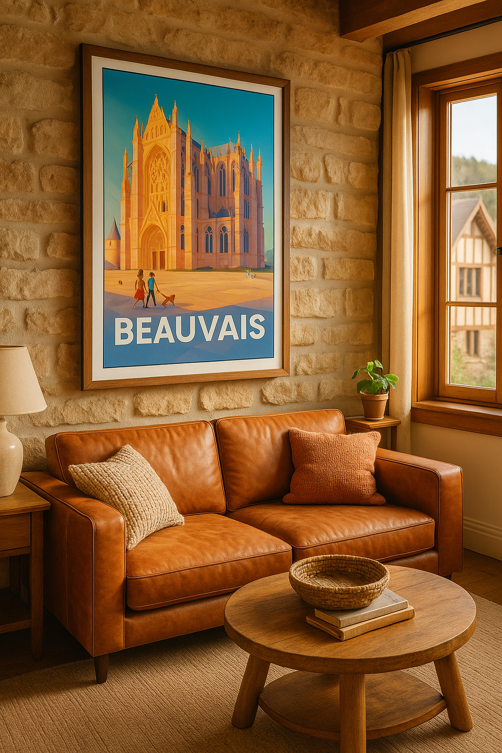 Oise France Affiche de Beauvais - La Cathédrale en lumière dorée