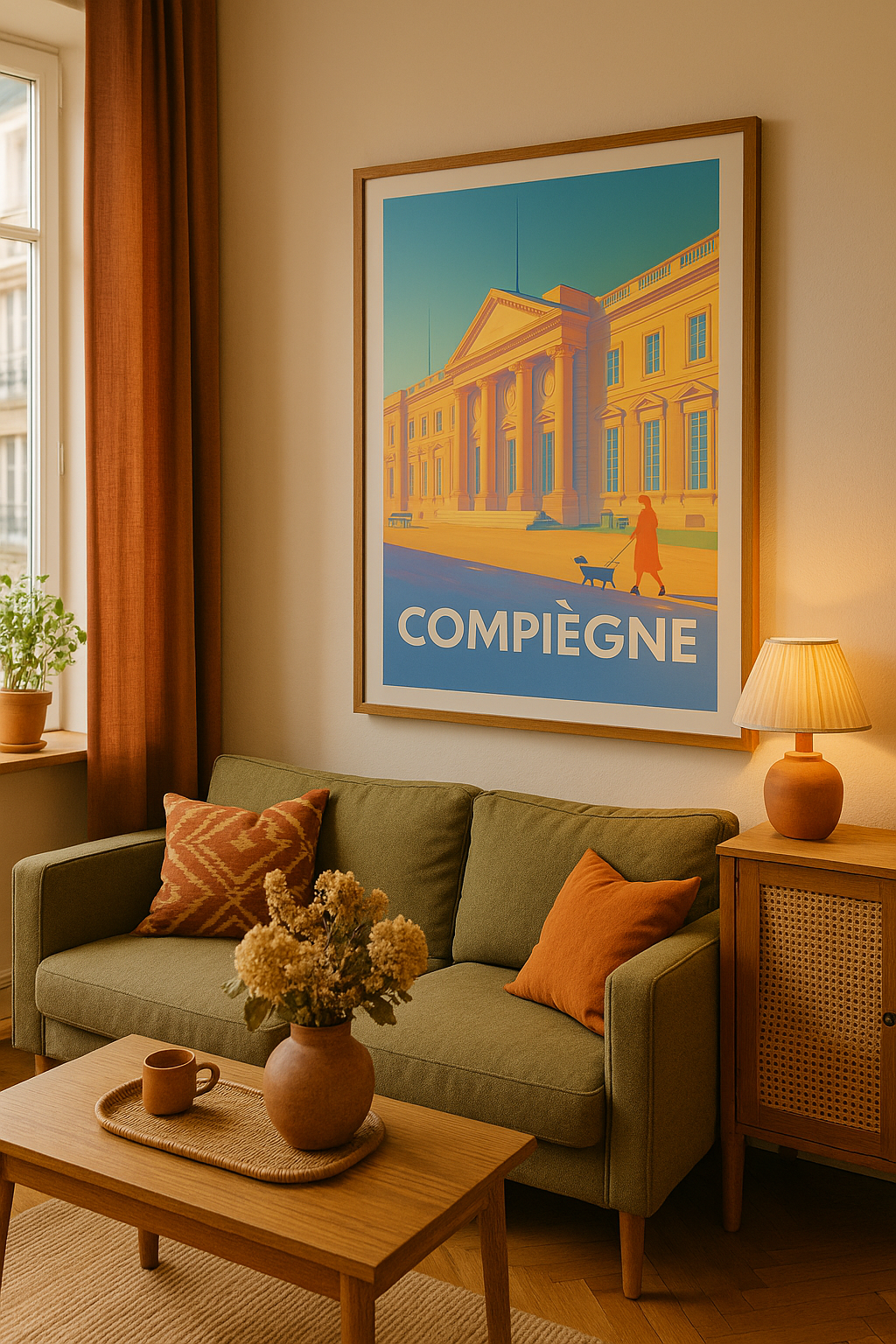 Affiche Compiègne — Élégance et histoire au cœur de la ville · poster d'art de Compiègne