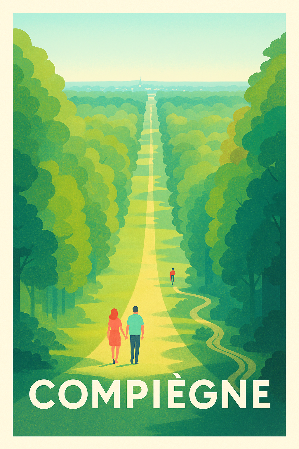 Oise France Pas de Cadre / 20 × 30cm Affiche de Compiègne - Élégance et patrimoine au rendez-vous