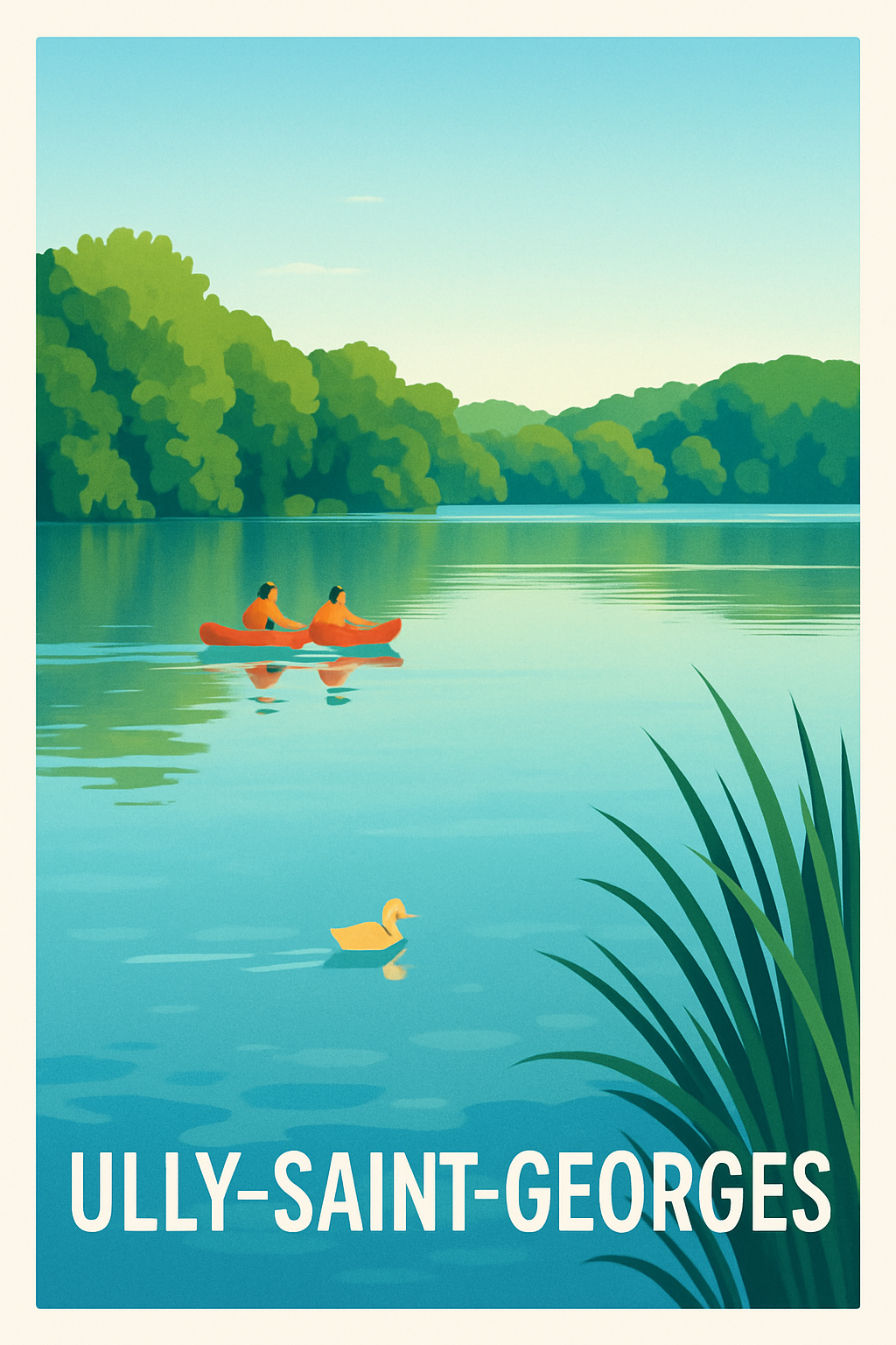Oise France Pas de Cadre / 20 × 30cm Affiche de Ully-Saint-Georges - Évasion paisible au fil de l'eau